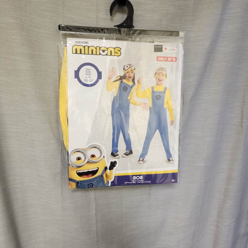 Minions Bob Child Costume Disguise Illumination Yellow Blue Large 10-12 New